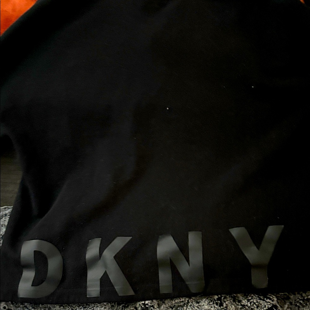 DKNY Jet Black Tee with Logo